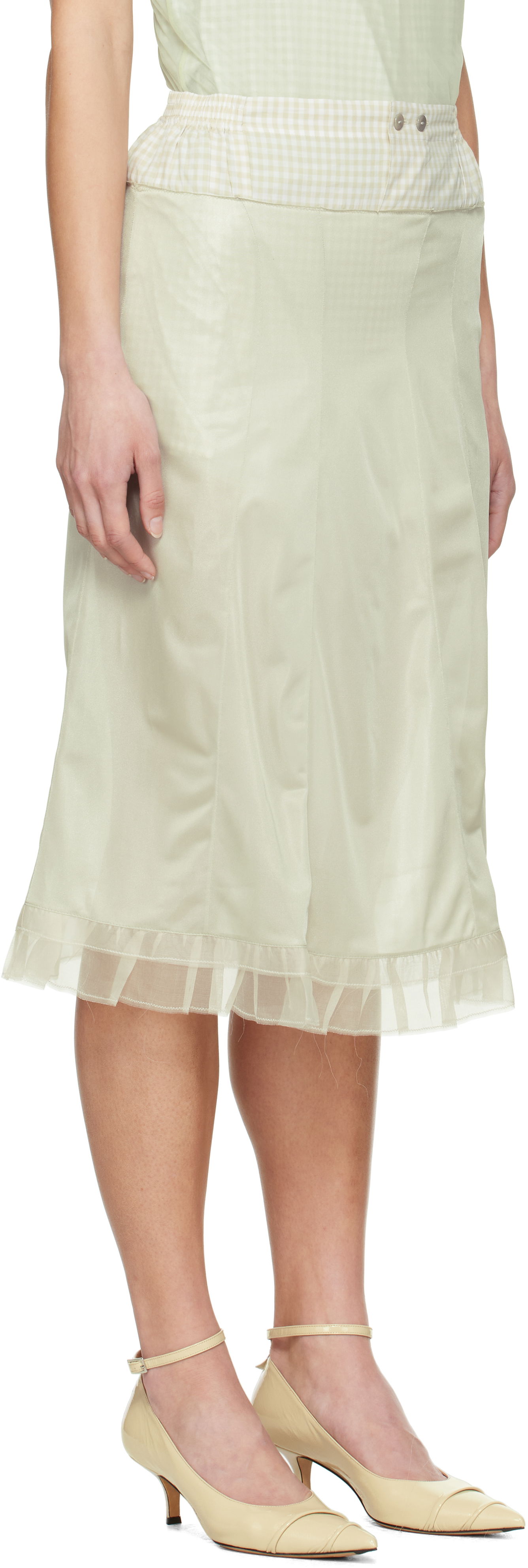 Пола Maison Margiela Maison Margiela 'Anonymity Of The Lining' Midi Skirt Зелено | S51ME0030 MTJ022, 1