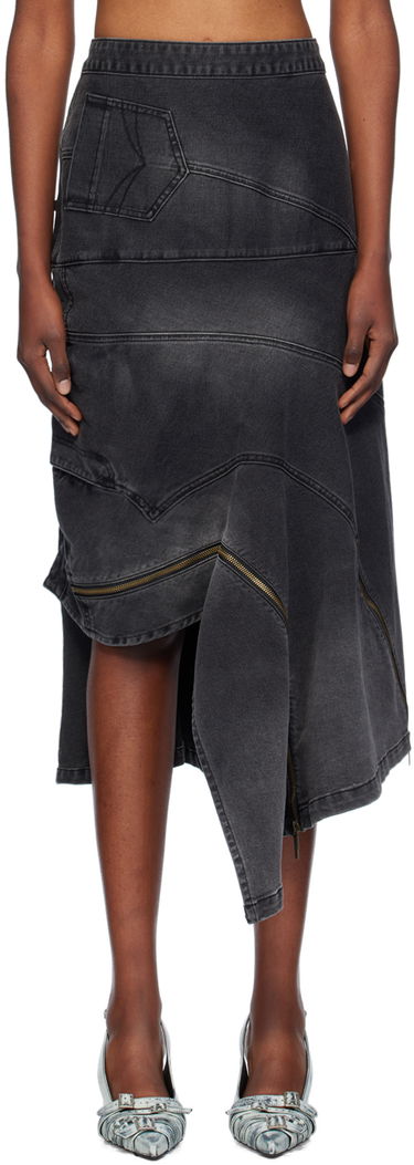 Пола Feng Chen Wang Feng Chen Wang Deconstructed Denim Midi Skirt Сиво | FWF18SK04, 0