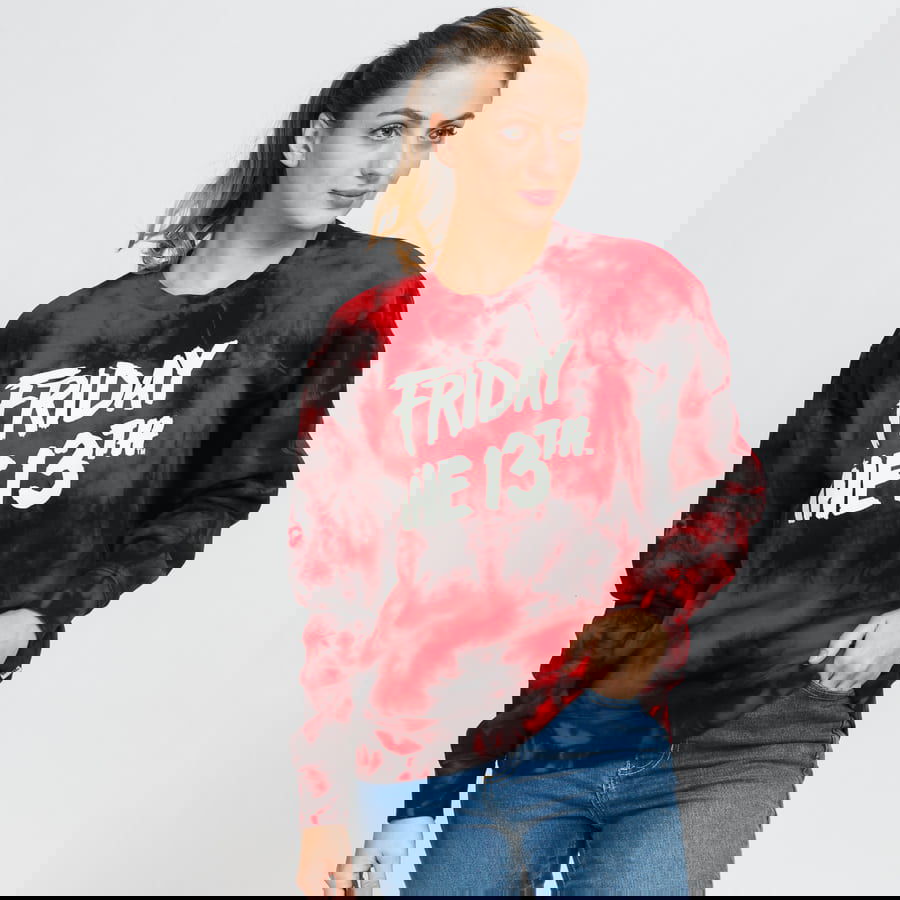 Суитчър Vans Friday The 13th x Boyfriend Pullover Crew Sweatshirt Червено | VN0A53XGZPL1, 0