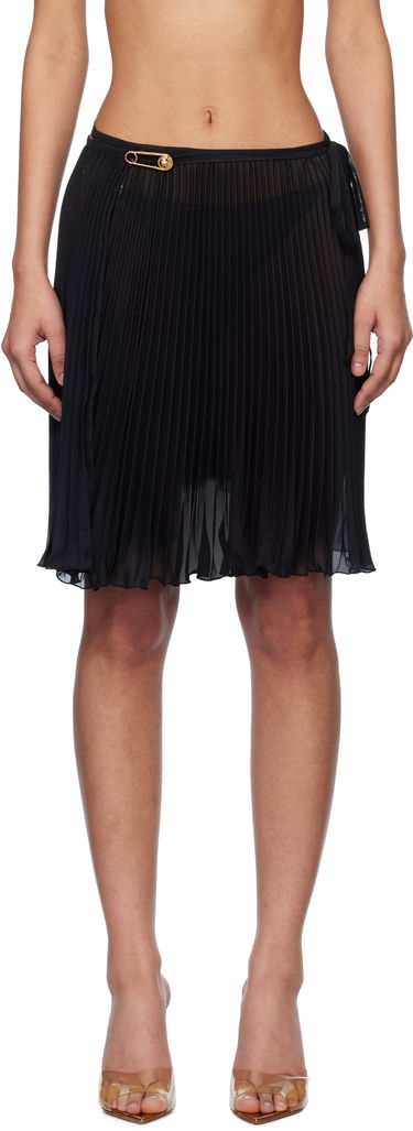 Пола Versace Versace Safety Pin Pleated Cover-up Mini Skirt Черно | 1019047_1A13679, 0