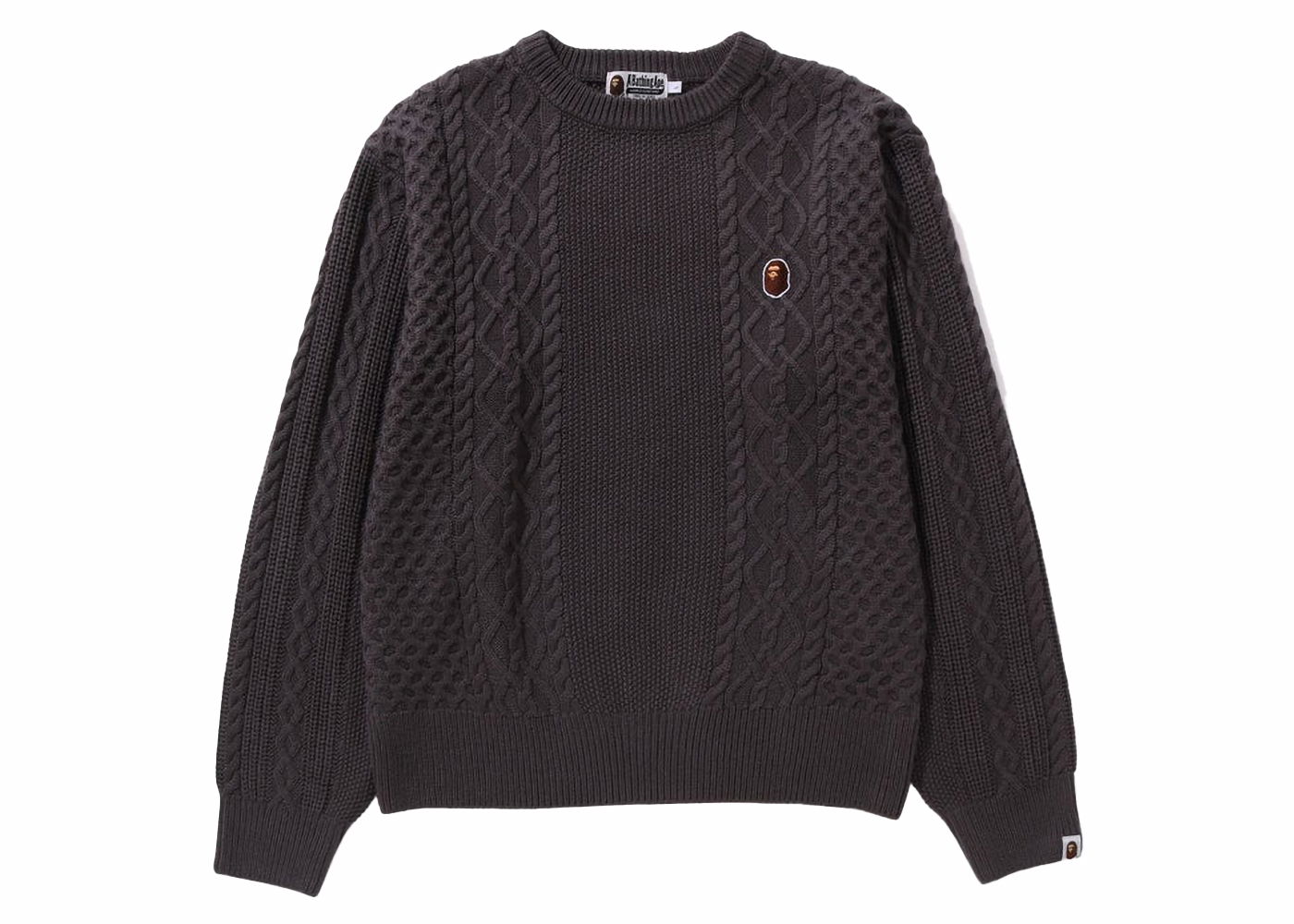 Пуловер BAPE BAPE Ape Head One Point Knit Sweater Gray Сиво | 1J80-120-004, 0