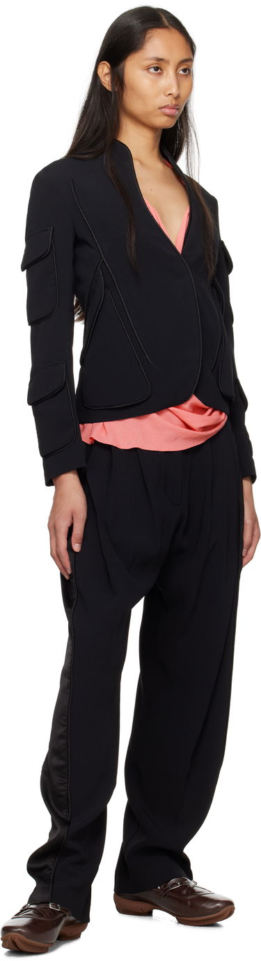 Панталони KIKO KOSTADINOV Kiko Kostadinov Cauda Pleated Trousers Черно | KKWSS25T02-4, 3