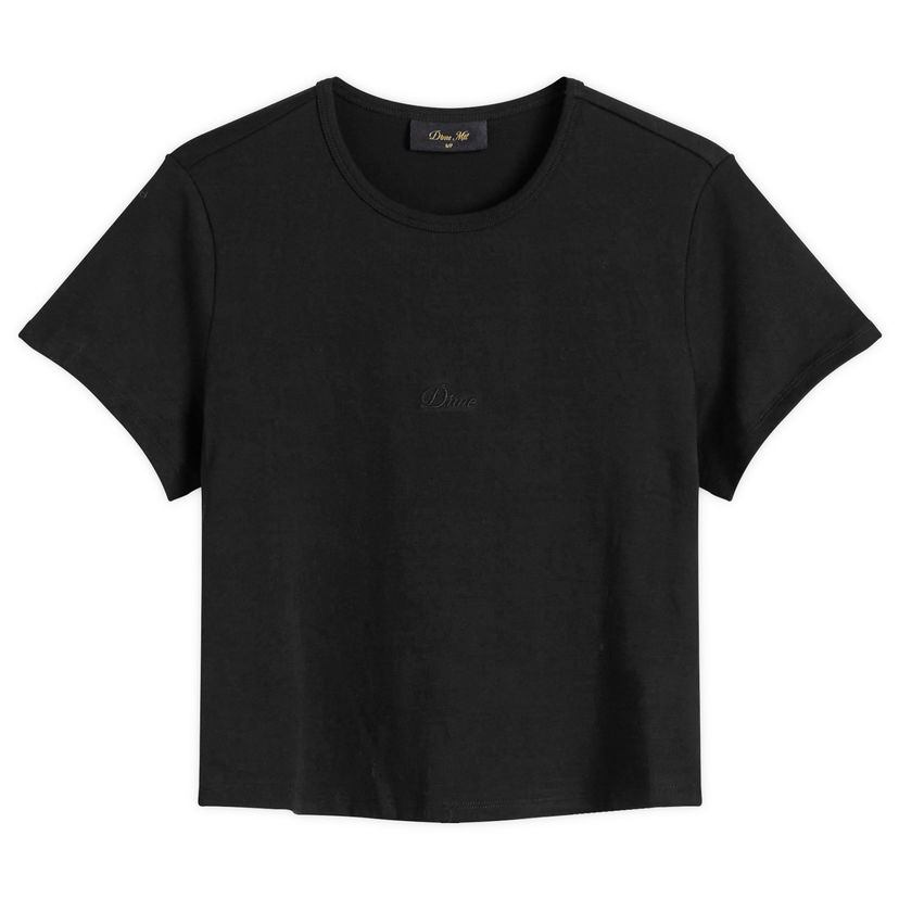 Съкратен топ Dime Cursive Baby T-Shirt Черно | DIMEHO2514BLK