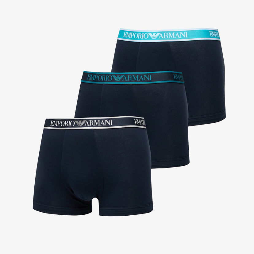 Боксерки Emporio Armani EA7 3-Pack Trunk Blue Черно | EM000259AF10779MB139