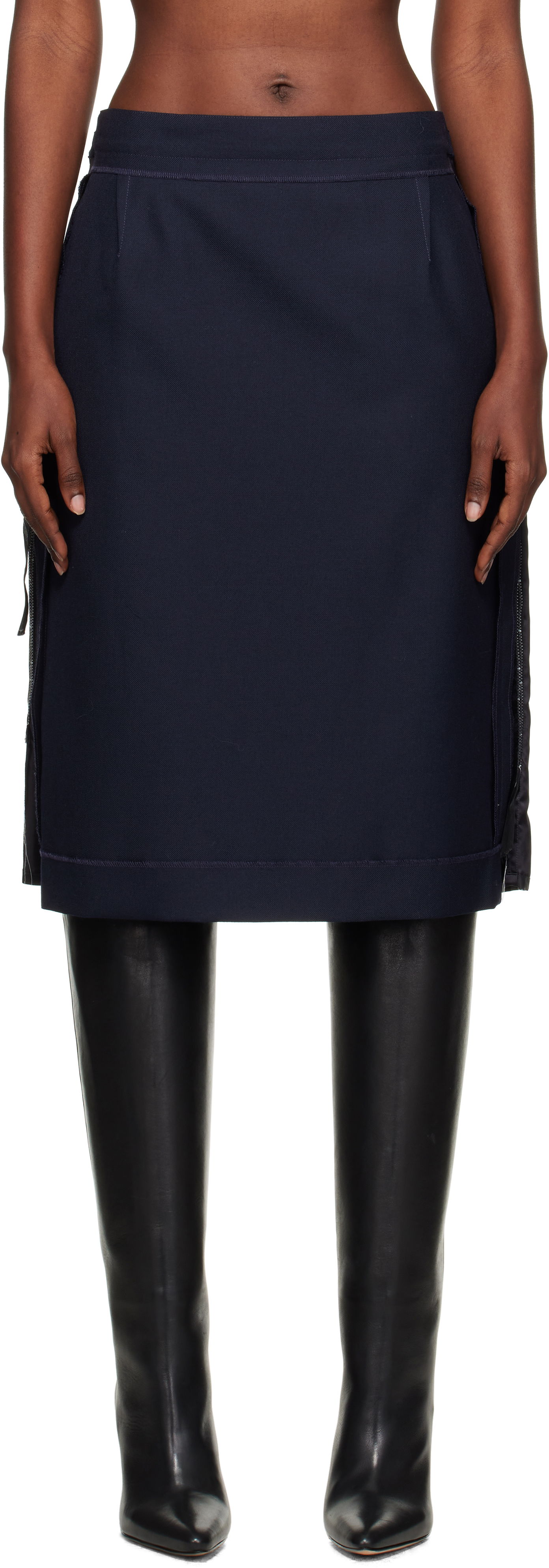 Пола Maison Margiela Maison Margiela Reverse Midi Skirt Тъмно синьо | S51ME0045 MTN107, 0
