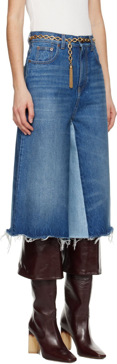 Дънки CHLOÉ Chloé Bermuda Patchwork Denim Shorts Синьо | CH25SDS02158, 1