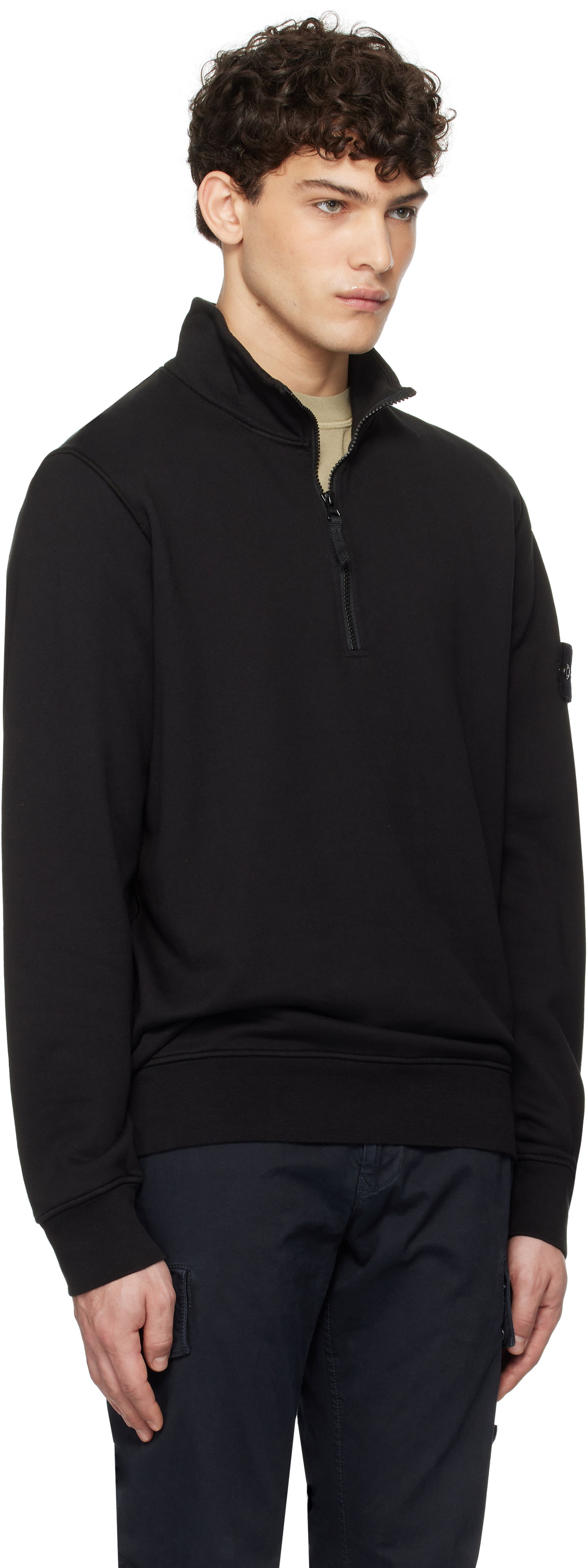Суитчър Stone Island Fleece Sweatshirt Черно | K1S156100619S0051, 1