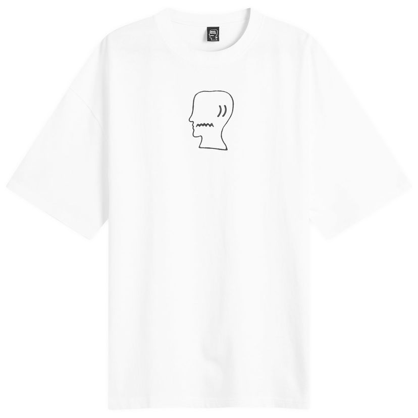 Тениска Brain Dead Brain Dead Logo Head T-Shirt, Size Large Бяло | BDF24T000045-WHT