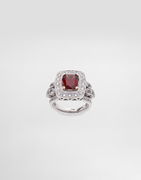 Dolce & Gabbana Eleganza Garnet and Sapphire Ring, 18K White and Rose Gold