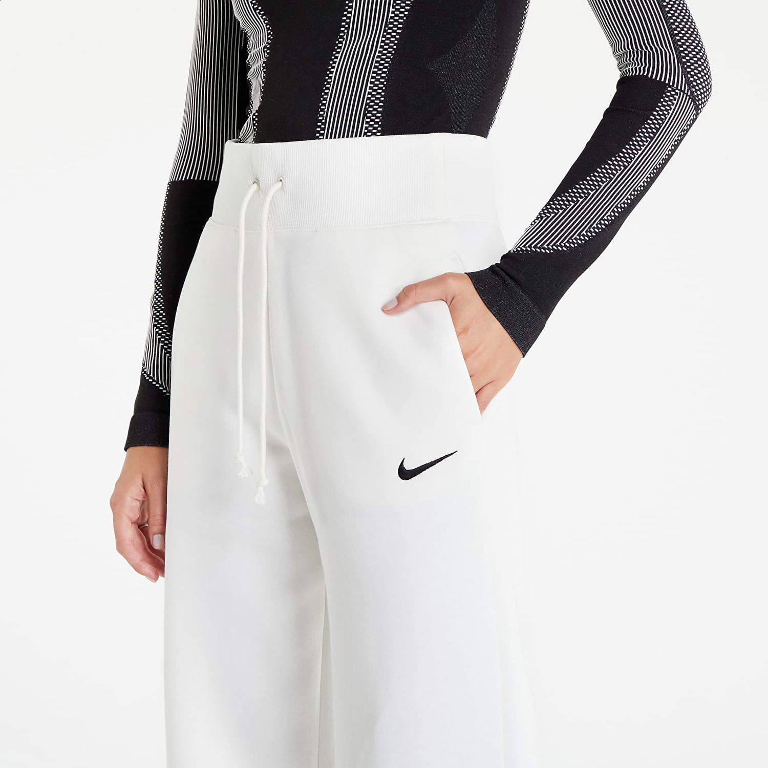 Спортни панталони Nike Phoenix Fleece High-Waisted Wide-Leg Sweatpants Бяло | DQ5615-133, 0