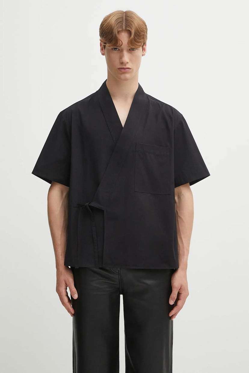 Риза KENZO Short Sleeve Kimono Shirt - Relaxed Fit Черно | FF65CH1269LP