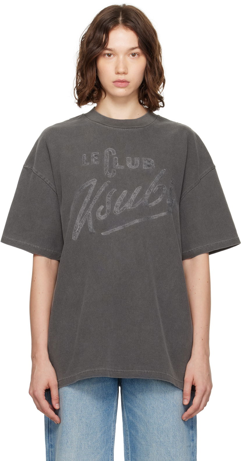 Тениска Ksubi Ksubi 'Le Club' Boyfriend T-Shirt Сиво | WPF25TE005