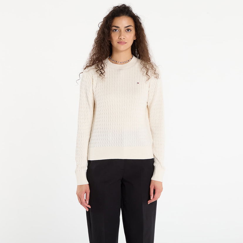 Пуловер Tommy Hilfiger Tommy Hilfiger Cable Fine Knit Sweater Бежово | WW0WW44993-0F5