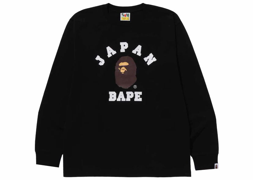 Тениска BAPE BAPE Japan College City L/S Tee Black Черно | 1J72-111-004