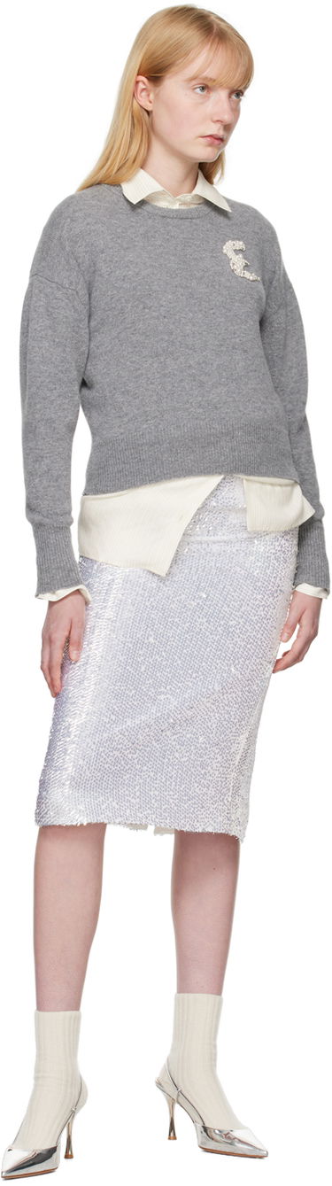 Пуловер Erdem Erdem Embellished Crewneck Sweater Сиво | PS24_R1KT8_GEKW, 3