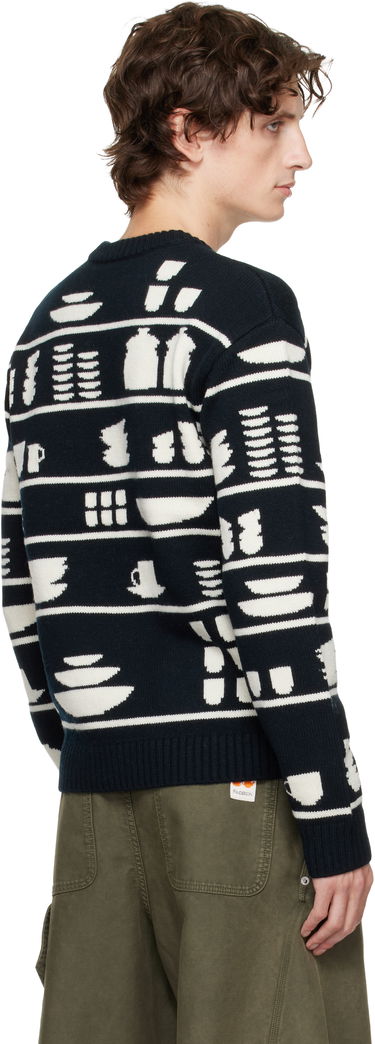 Пуловер JW Anderson Crockery Jacquard Sweater Тъмно синьо | KW1431-YN0379, 2