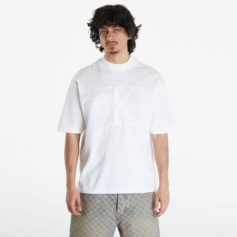 Тениска CALVIN KLEIN Premium Monologo Tee White Бяло | J30J325210 YAF