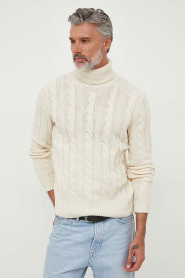 Пуловер Polo by Ralph Lauren Cable-Knit Turtleneck Sweater Бяло | 710917035, 0