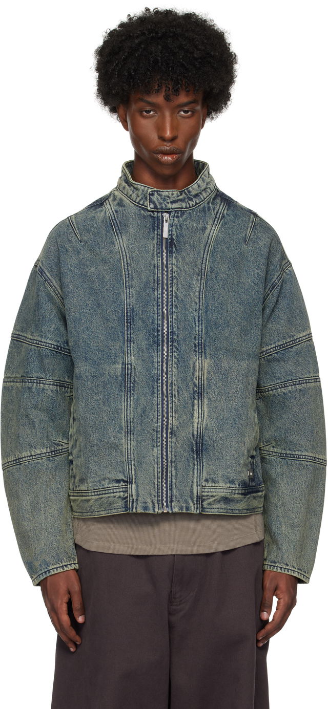 Dirty Wash Zip-Up Denim Jacket