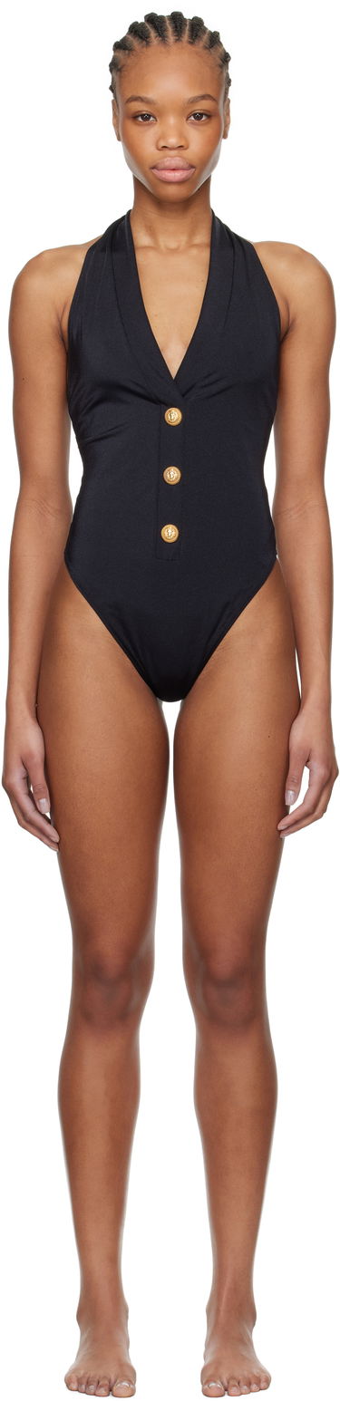 Бански Balmain Balmain Buttons One-Piece Swimsuit Черно | BKBUY2250, 0