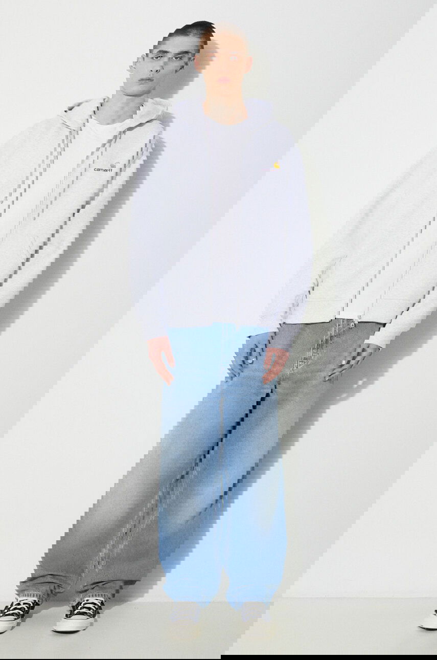 Суитчър Carhartt WIP Hooded American Script Jacket Сиво | I033063.482XX, 1