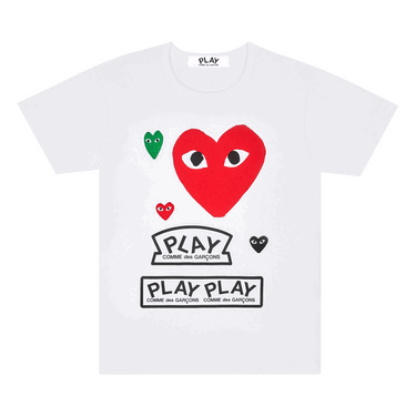 Тениска Comme des Garçons PLAY Multi Logo Short-Sleeve T-Shirt Бяло | AZ T280 051 1, 0