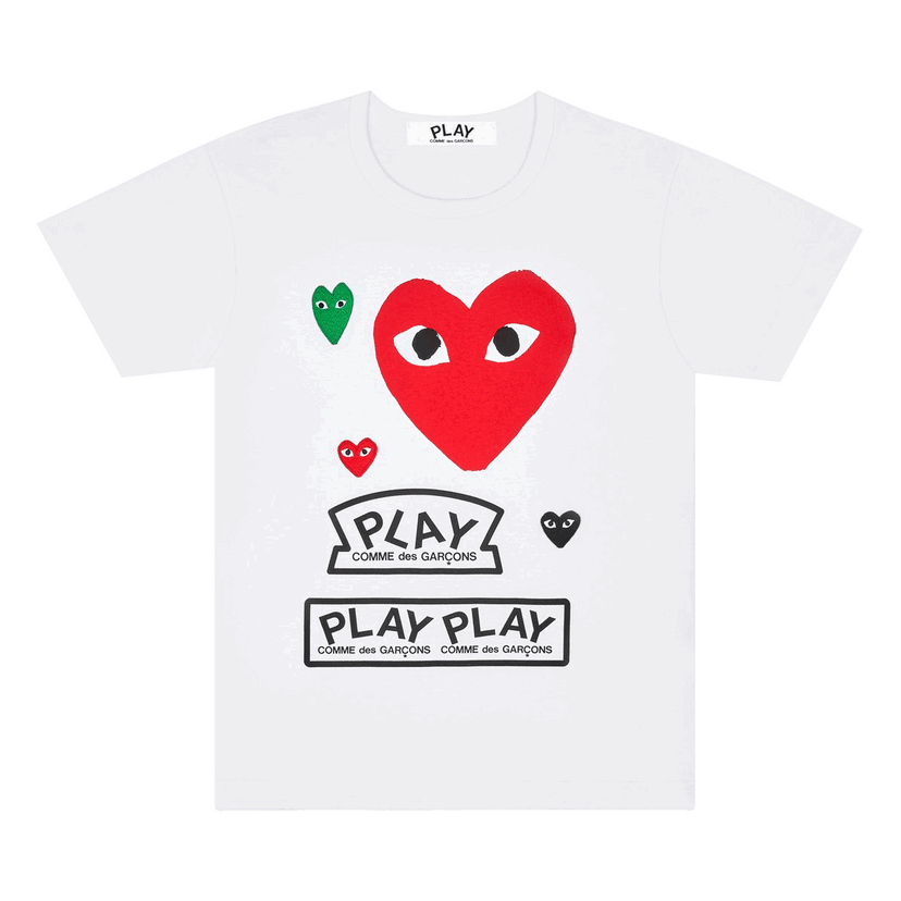 Тениска Comme des Garçons PLAY Multi Logo Short-Sleeve T-Shirt Бяло | AZ T280 051 1