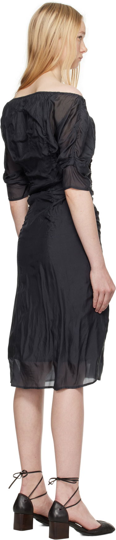 Pокля LEMAIRE Lemaire Silk Chiffon Parachute Midi Dress Черно | DR1098 LF1373, 2