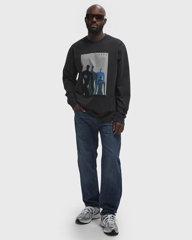 Тениска By Parra Visitors Long Sleeve T-Shirt Черно | 53226, 2