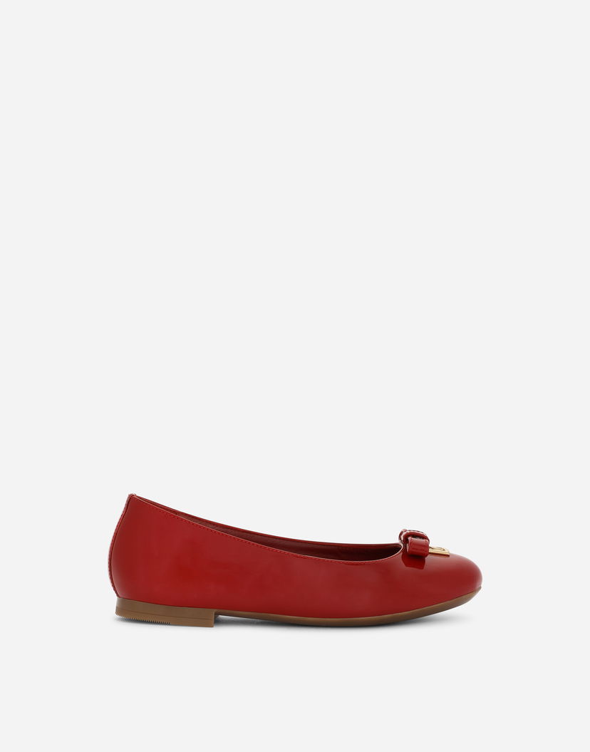 Кецове и обувки Dolce & Gabbana Dolce & Gabbana Patent Leather Ballet Flats With Metal Dg Logo Червено | D11141A132887124