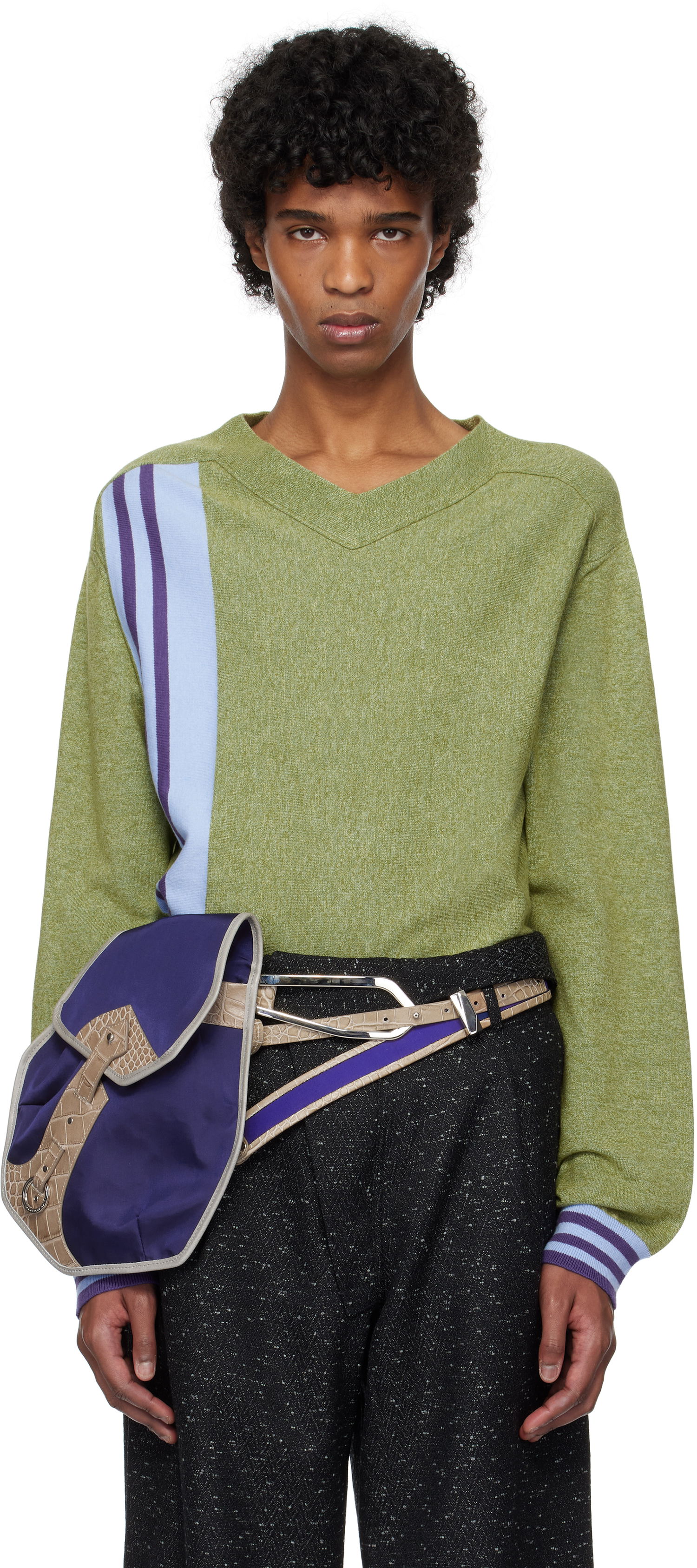 Пуловер KIKO KOSTADINOV Kiko Kostadinov Ostro V-Neck Sweater Зелено | KKSS25KN02-106, 0