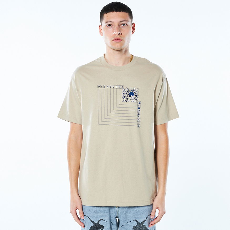 Тениска Pleasures Fertile Tee Бежово | P22SP046-SAND, 0