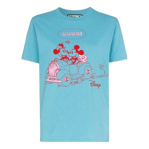 Тениска Gucci Disney x  Mickey Mouse Short Sleeve T-Shirt Синьо | 580762-XJBYB-4318, 0