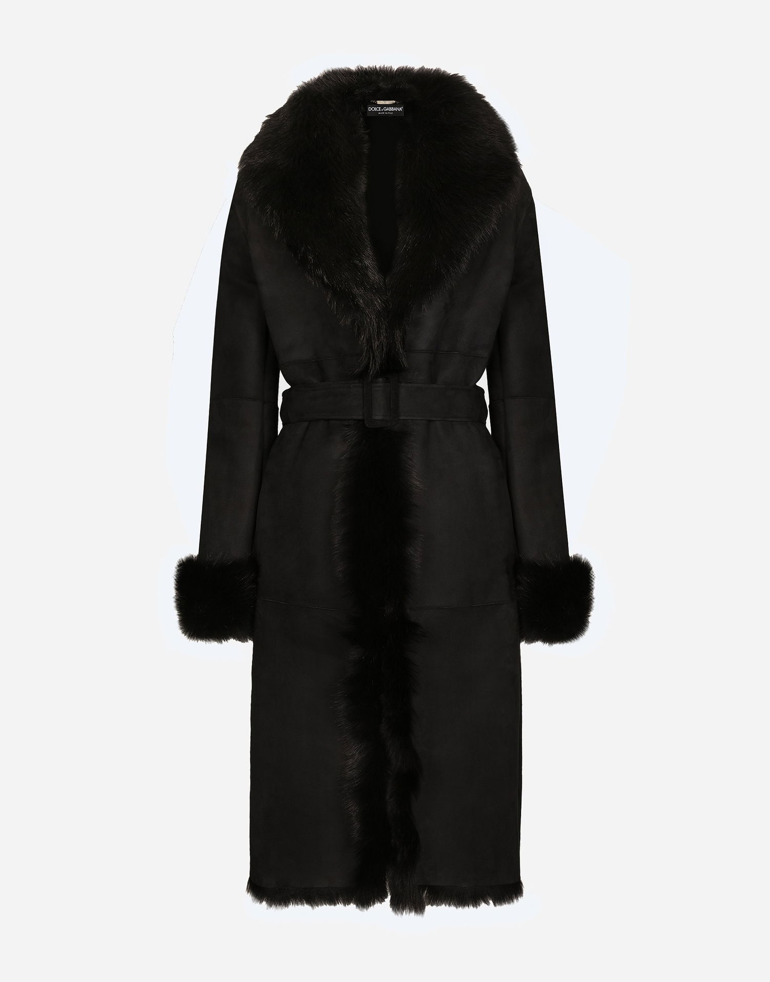 Палта Dolce & Gabbana Shearling Coat With Belt Черно | F0E2SLFUP87N0000, 0