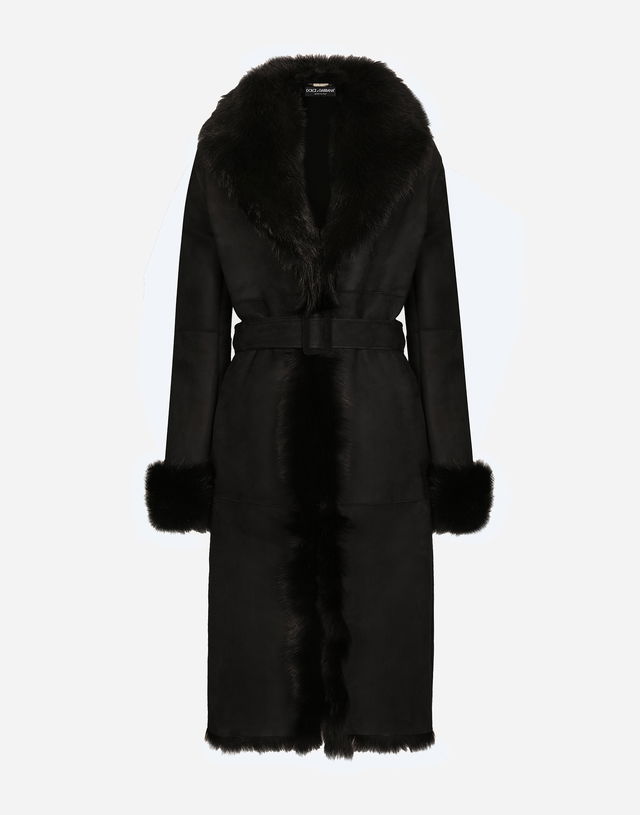 Shearling Coat With Belt