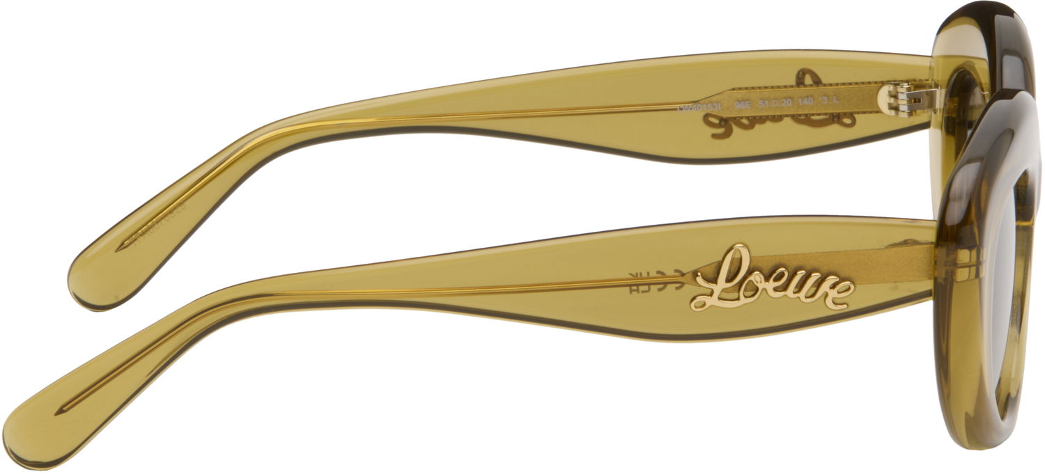 Слънчеви очила Loewe LOEWE Curvy Logo Cat-Eye Sunglasses Зелено | LW40153I5196E 192337199646, 1