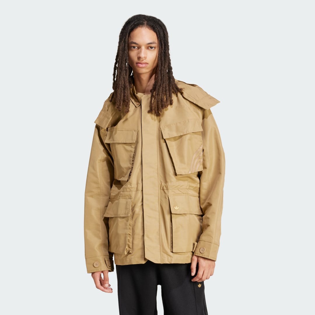 Парка adidas Performance Hooded Utility Jacket Кафяво | IY8123, 1
