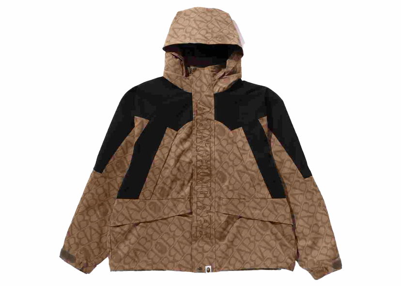 Яке BAPE BAPE Sport Monogram Snowboard Jacket Beige Кафяво | 1J80-140-057