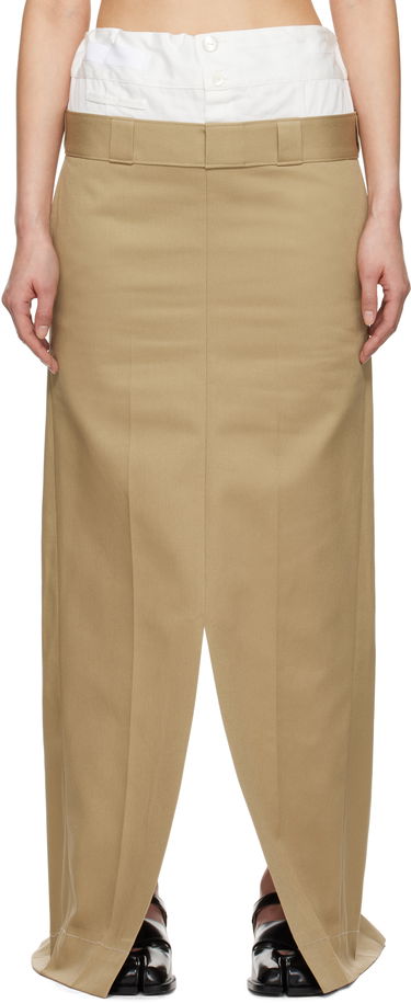 Пола Maison Margiela Maison Margiela Cotton Twill Maxi Skirt Бежово | S51MI0002 S54042, 0