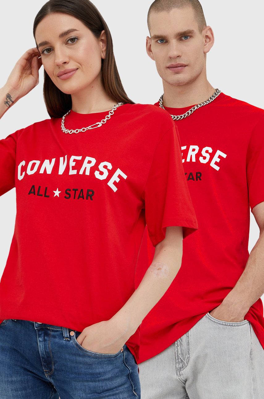 Тениска Converse Converse T-Shirt with Print Червено | 10023844.A03, 0