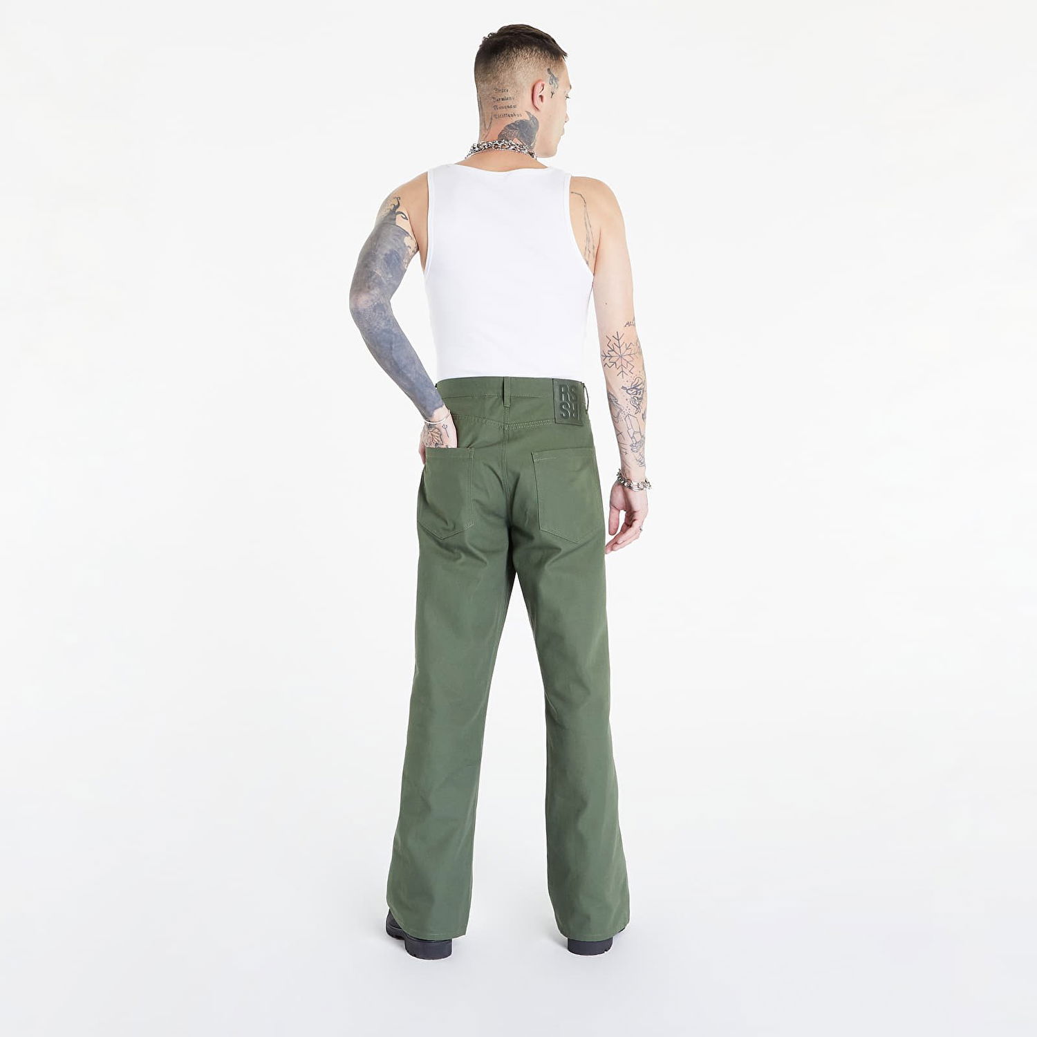 Панталони RAF SIMONS Wide Fit Denim Workwear Pants Зелено | 222-M317-10080-0023, 0