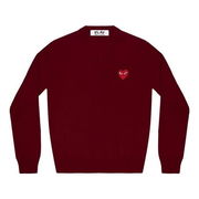 COMME des GARCONS PLAY Women's Long Sleeve V-Neck T-Shirt with Red Heart Emblem