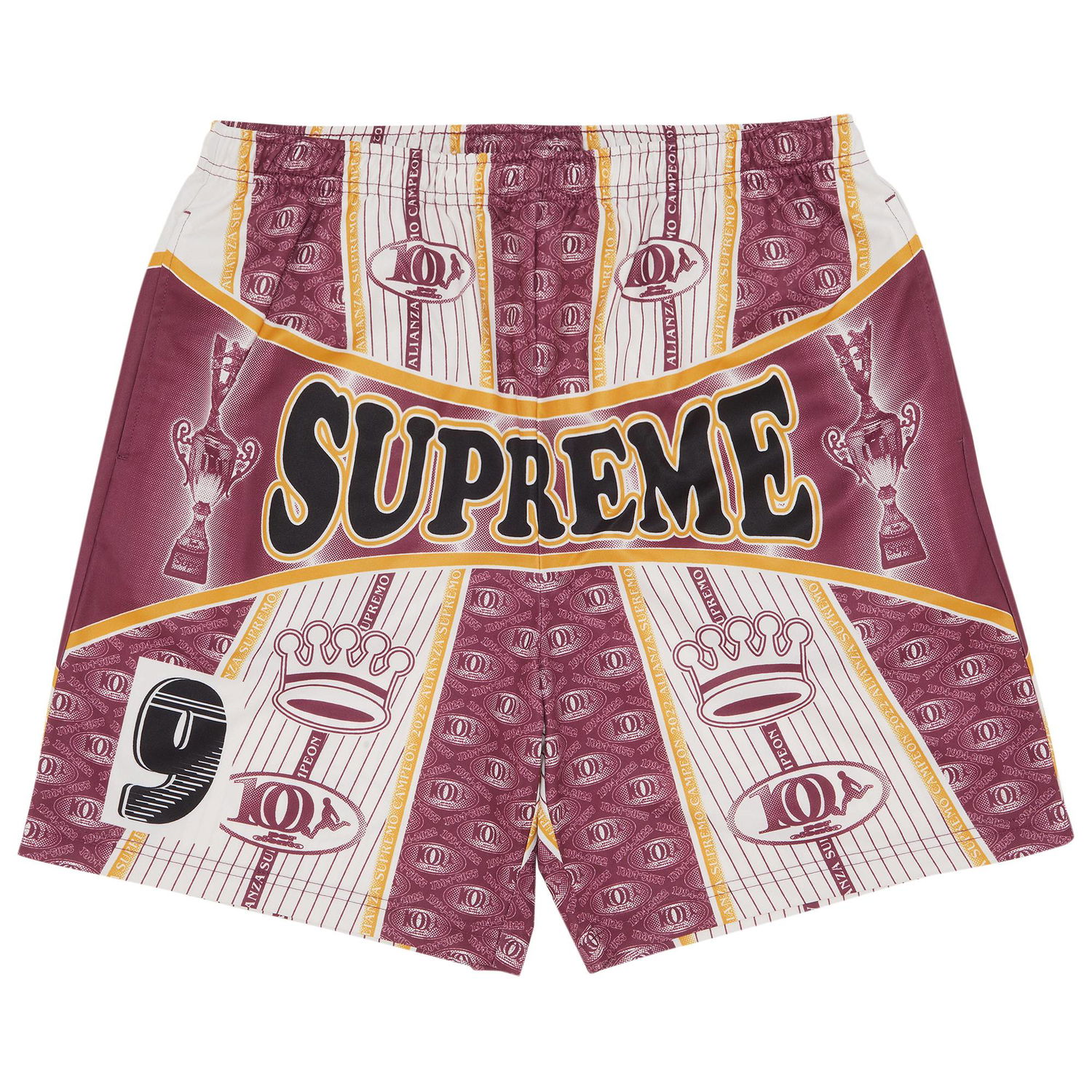 Къси панталони Supreme Por Ciento Soccer Short Бургунди | FW22SH3 BURGUNDY, 1