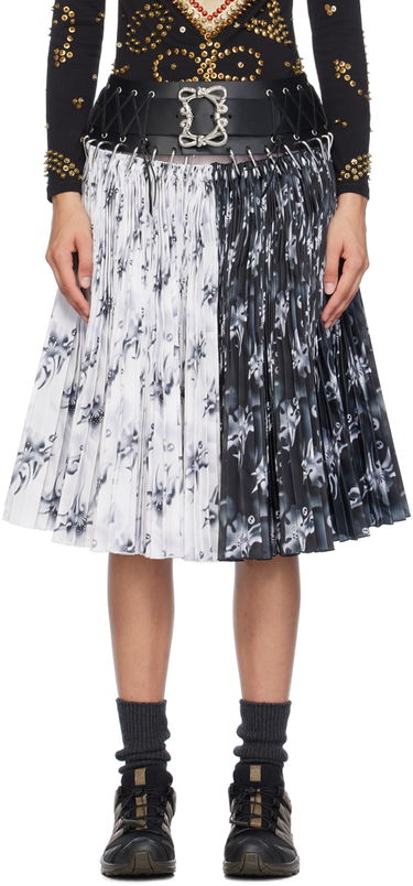 Пола Chopova Lowena Floral Print Midi Skirt With Carabiner Belt Черно | 3201, 0