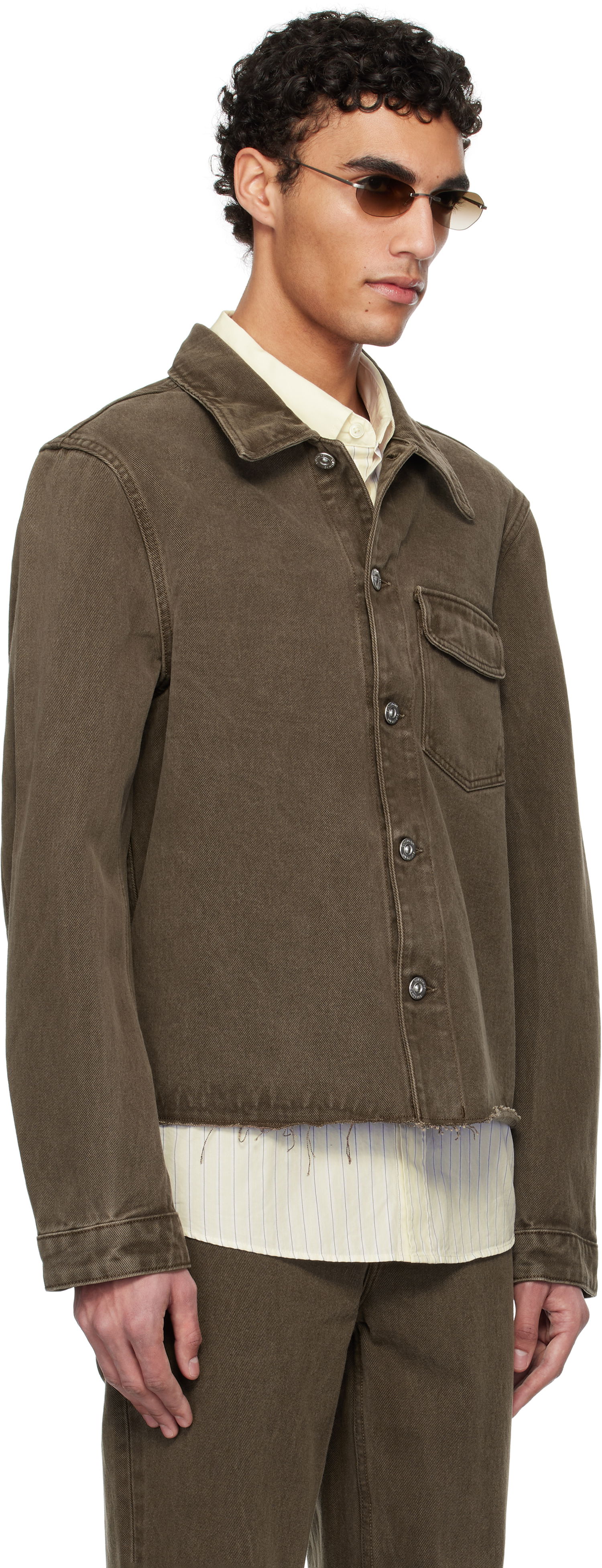 Яке OUR LEGACY Our Legacy Cut Rebirth Denim Jacket Кафяво | M2255CC, 1