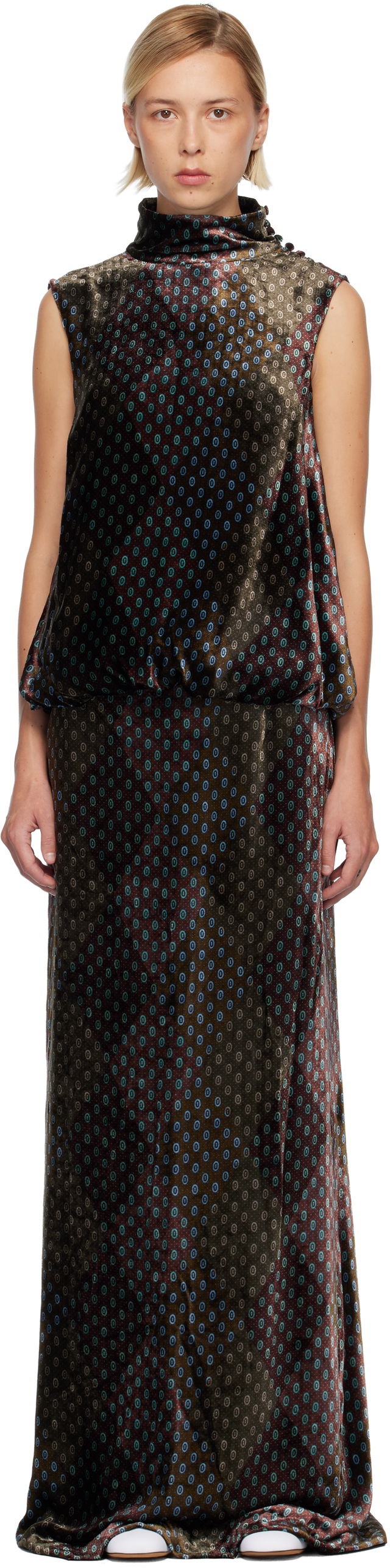 Dries Van Noten Printed Evening Maxi Dress