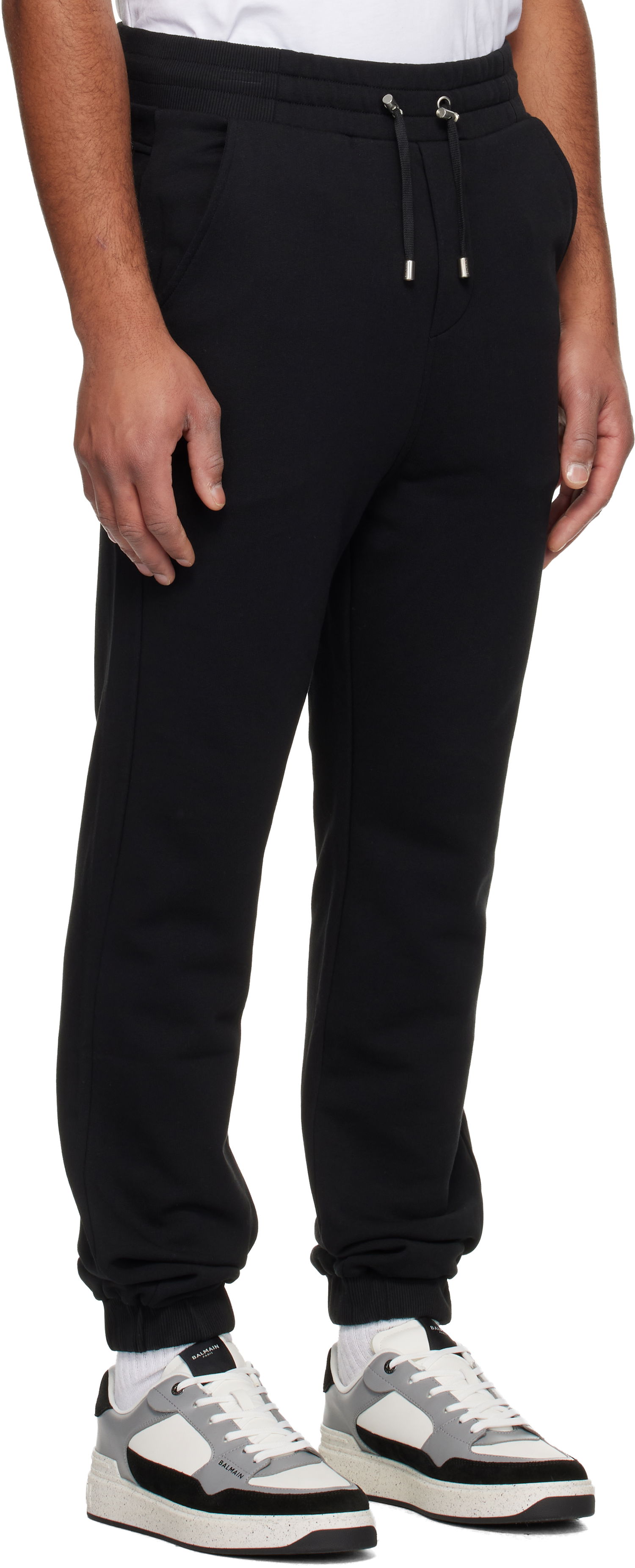 Спортни панталони Balmain Drawstring Cuffed Sweatpants Черно | FH1OB340BD04, 1