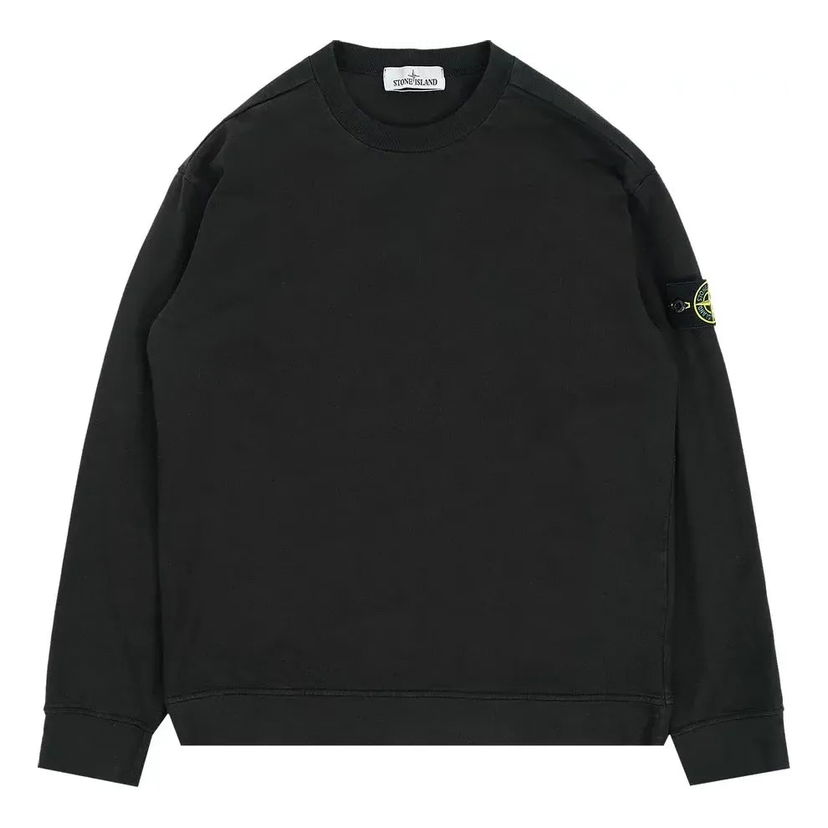 Пуловер Stone Island Logo Patch Long-Sleeve T-shirt Черно | 761563750-V0029