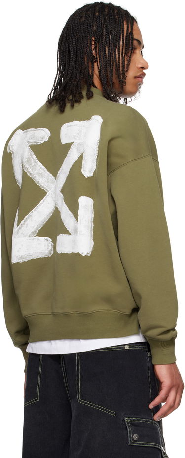 Суитчър Off-White Off-White Spray Arrow Skate Sweatshirt Зелено | OMBA054S25FLE0045601, 2