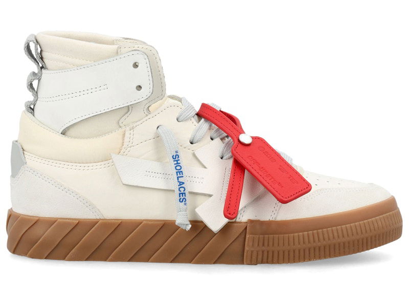 Кецове и обувки Off-White Floating Arrow High Top Vulc White Cream Бяло | OMIA225F23LEA0010102, 0